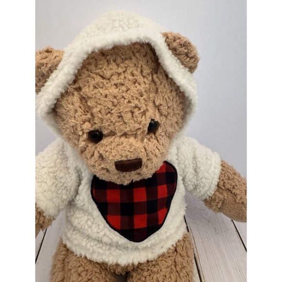 2023 Build A Bear Workshop Brown Bear Heart Sweater 15” Plush VGUC - Picture 4 of 10